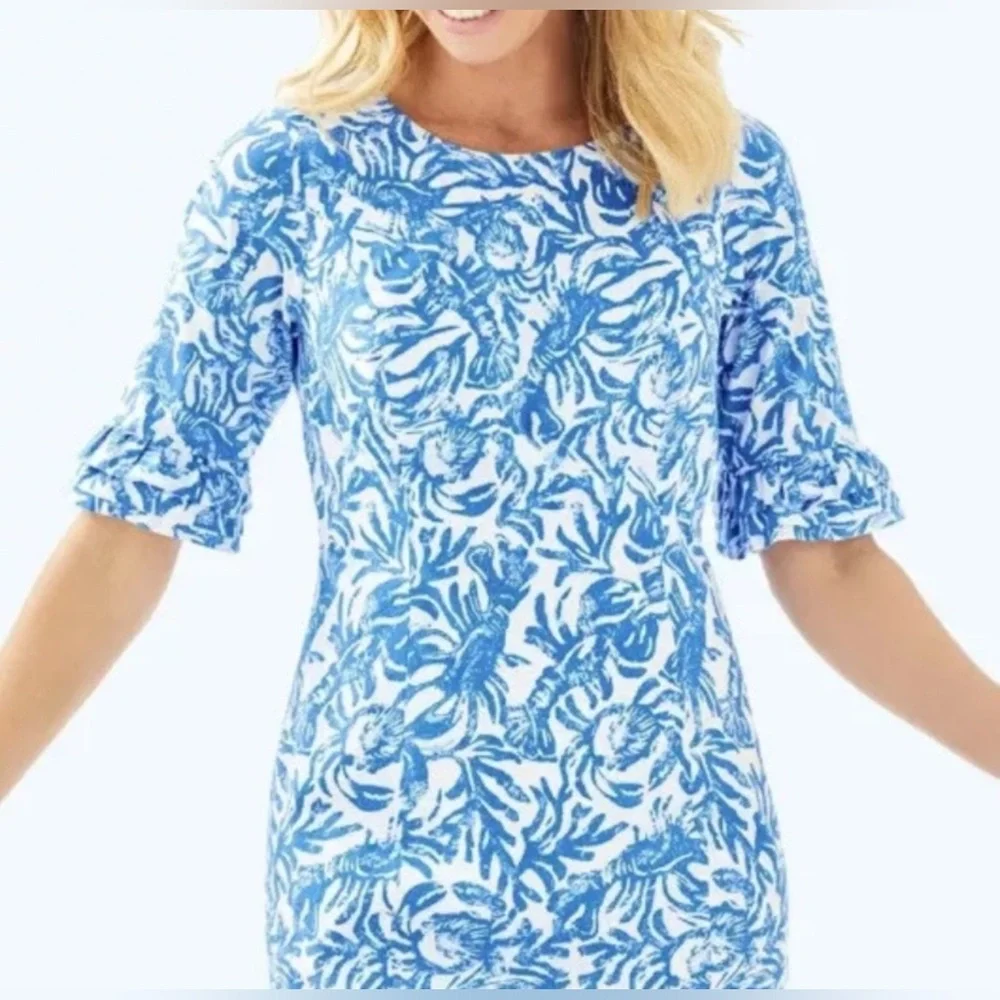 Lilly Pulitzer Blue Fiesta Stretch Dress - Picture 3 of 11